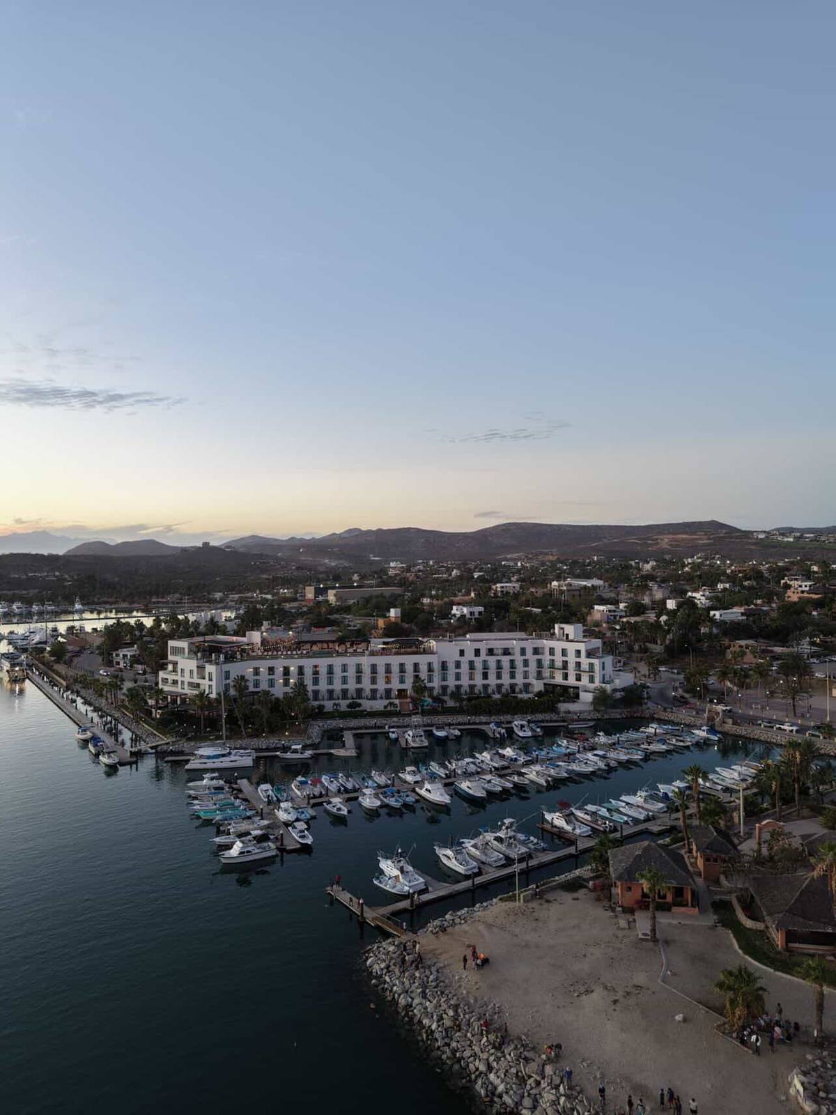 Hotel El Ganzo aerial view at sunset