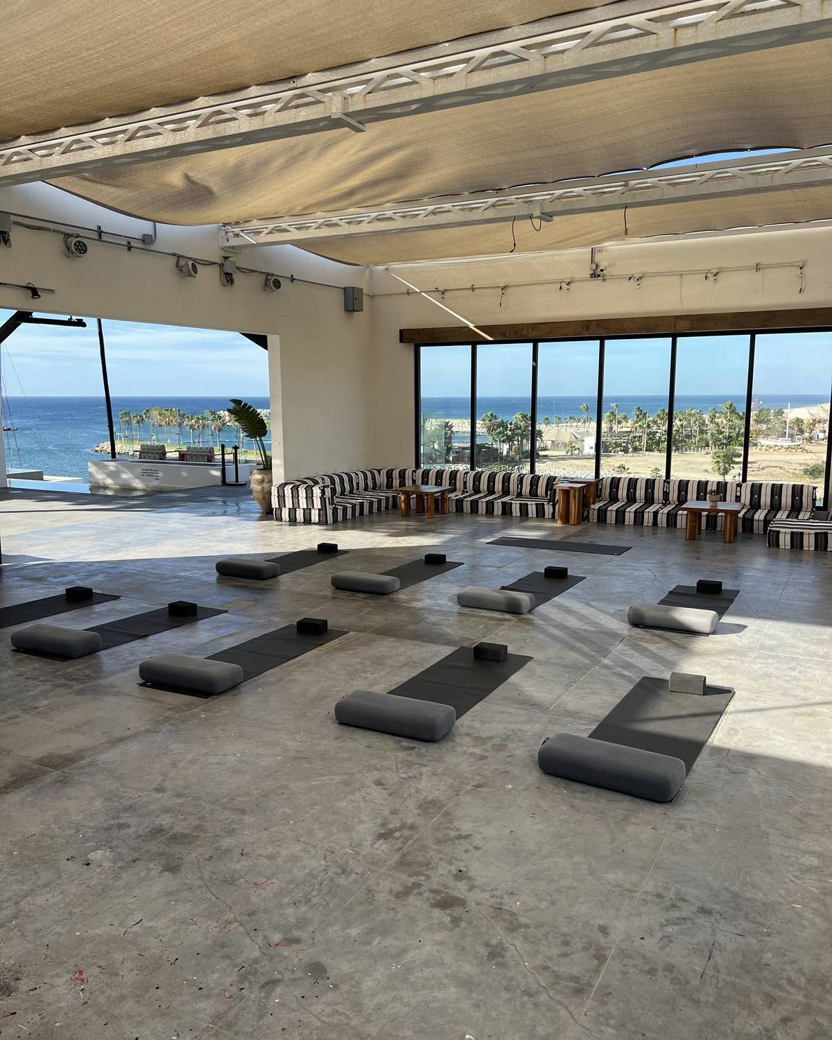 Yoga studio with sea view
